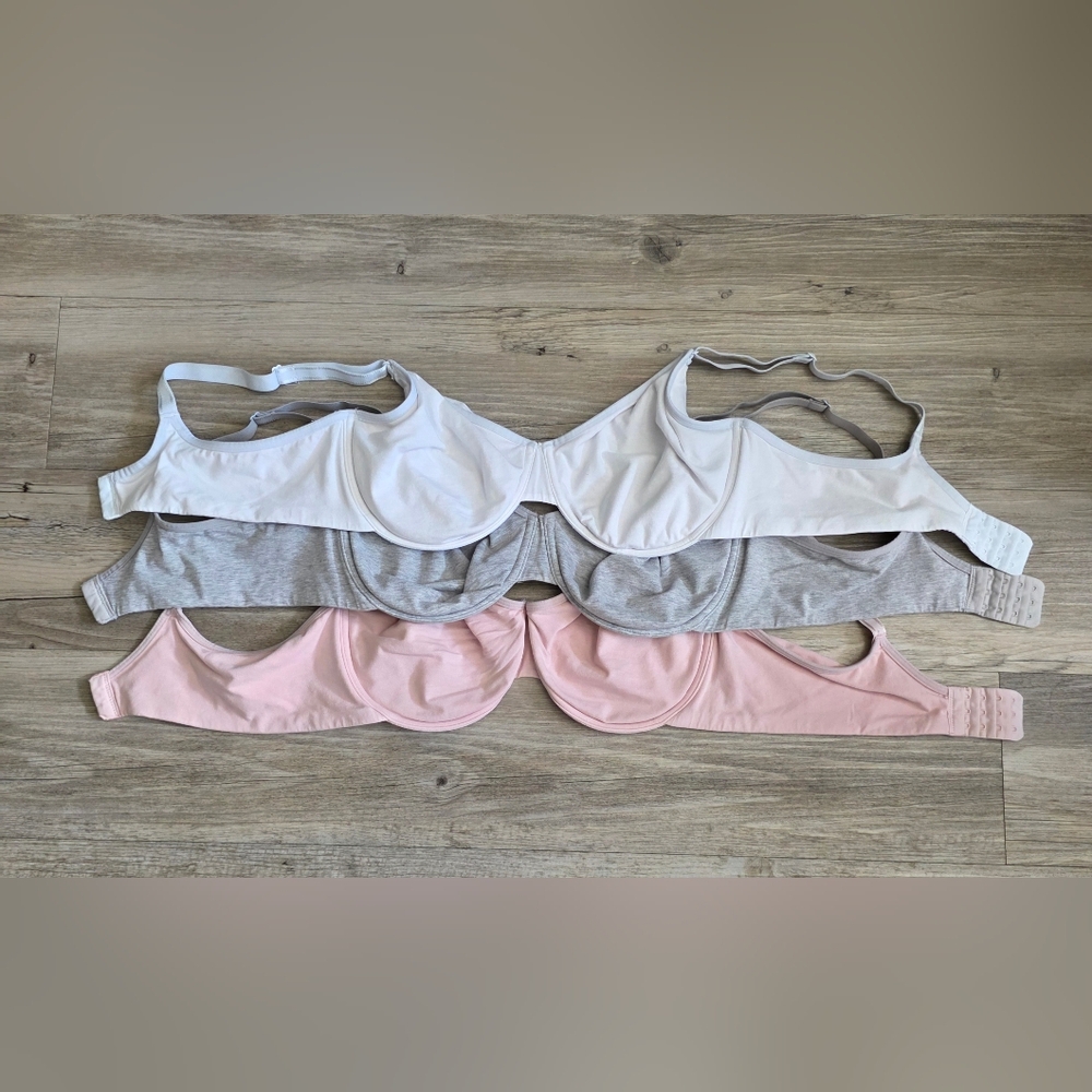 adidas Women's Bra Trio - White, Gray, Pink